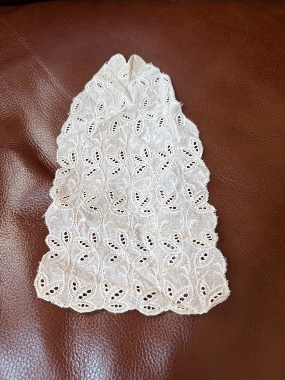 1950’s Cream Eyelet Lace Panel - Unbranded
